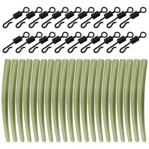 eMagTech 40Pcs Anti Tangle Sleeves Quick Change Swivels Replacement Carp Fishing Terminal Tackle Accessories for Pulley Rigs Portland Rigs Running Le