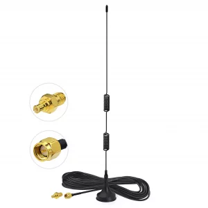 Bingfu Dual Band 978MHz 1090MHz 6dBi Magnetic Base SMA Male MCX Antenna for Aviation Dual Band 978MHz 1090MHz ADS-B Receiver RTL SDR Software Defined