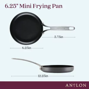 Anolon Hard Anodized Nonstick Mini Skillet/Frying/Egg Pan, Stainless Steel Handle, (6.5