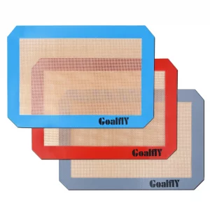 Goalfly Small Silicone Baking Mat Sheet (11.8 x 8.5 IN), 3 Pieces Baking Mat Set, Reusable Silicone Mat for Oven, Toaster, Baking Tray, Baking Pan (R