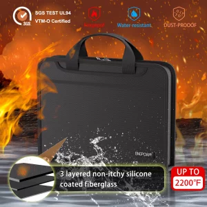 ENGPOW Accordion File Organizer, Fireproof Expanding File Folder with 13 Pockets Document Organizer with Handle & Labels, Portable Home Travel Safe S