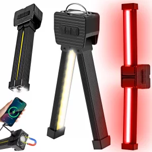 YETHKE Gym Lamp, Portable Gym Lighting for Posing, Magnetic Work Light Rechargeable, Gift for Men/Women, 180 Rotate Foldable with Hang Hook Camping