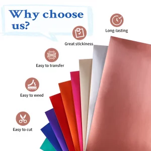 HTVRONT Matte Metallic Vinyl Permanent, 9 PCS 12 