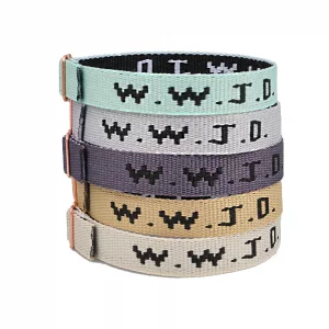 Canopus pet WWJD Bracelets Set, 5 Piece, Webbing What Would Jesus Do Bracelets Christian Handmade Colorful Adjustable Religious Woven Wristbands for