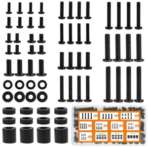 Universal TV Mounting Hardware Screw Kit Set with Box - M4 M5 M6 M8 Screws and Washers Spacers, Replacement Screws for TV VESA Mounting, Fits Most TV