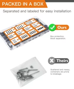 Universal TV Mounting Hardware Screw Kit Set with Box - M4 M5 M6 M8 Screws and Washers Spacers, Replacement Screws for TV VESA Mounting, Fits Most TV