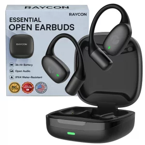 Raycon Essential Open Ear Earbuds Open Ear Headphones, Earbuds Wireless Bluetooth, Sweat & Water-Resistant Earphones, Running Headphones with Ultra