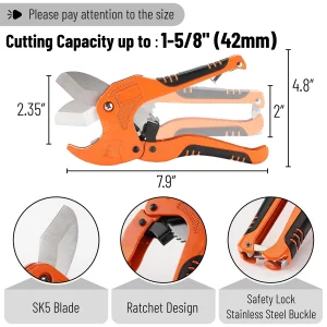Bates- PVC Pipe Cutter, Cuts up to 1-1/4