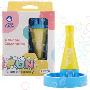 Uncle Bubble Mini Bubble Blower - Non Toxic Plastic Confetti Bubbler, Fun Summer Toys for Kids, Girls and Boys, Blow Thousands of Mini Bubbles in One