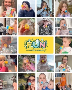 Uncle Bubble Mini Bubble Blower - Non Toxic Plastic Confetti Bubbler, Fun Summer Toys for Kids, Girls and Boys, Blow Thousands of Mini Bubbles in One