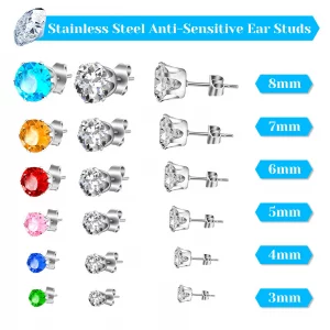 Reusable Ear Piercing Gun Kit, Professional Ear Piercing Gun with Stainless Steel Piercing Studs, Colorful Crystal Earrings for At Home Salon Earlobe