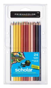 Prismacolor Scholar Colored Pencils, 24 Count - Vibrant Colors, Art Supplies, Drawing, Coloring, For Beginner Artists