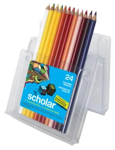 Prismacolor Scholar Colored Pencils, 24 Count - Vibrant Colors, Art Supplies, Drawing, Coloring, For Beginner Artists