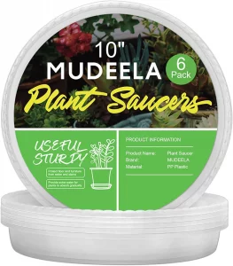 MUDEELA 6 Pack of 10 Inches Plant Saucers for Indoor, Durable Plastic Round Plant Tray Plant Dish Pant Plate to Catch Water for Flower and Plant Pot,