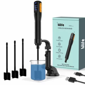 Mlife Upgraded Resin Mixer, Epoxy Resin Electric Stirrer, Paint Mixer & Timed Epoxy Resin Mixer for Epoxy Resin,Silicone Mixing, Resin Molds, DIY Cra