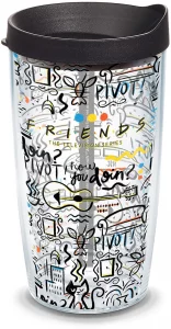 Tervis Friends Pattern Made in USA Double Walled Insulated Tumbler Travel Cup Keeps Drinks Cold & Hot, 16oz, Classic