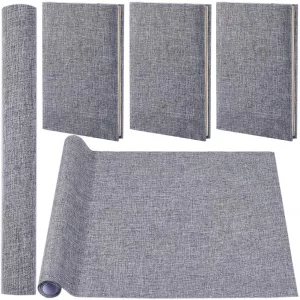 CRASPIRE 51 x 11.8 Linen Book Cloth Gray Books Binding Fabric Surface Paper Backed Bookcover Densely Woven Cloth Books Album Scrapbooking Archival Co