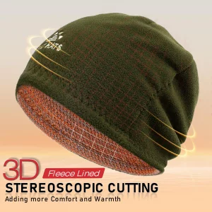 Lvaiz Mens Winter Beanie Hat Warm Fleece Lined Skull Cap for Men Reversible Women Windproof Watch Hat Knit Warm Unisex Beanie Orange Grey