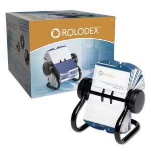 Rolodex Rotary Business Card File 400-Card Capacity Black