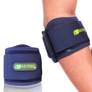 SENTEQ Tennis Elbow Brace: Arm Band for Tennis Elbow, Golfer Elbow and Forearm Support, Neoprene Wraps and Strap, Braces for Men and Women (Blue)