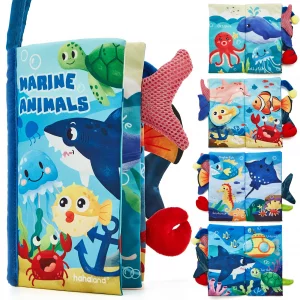 hahaland Baby Books 0-6 Months, Infant Tummy Time Toy Baby Toys 6 to 12 Months Touch Feel Book Baby Gifts for Boy Girl 0-3 Months Learning Toy Baby B