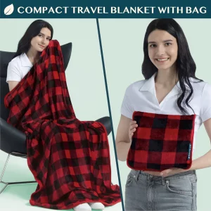 PAVILIA Travel Blanket Pillow, Soft Airplane Blanket 2-IN-1 Combo Set, Plane Blanket Compact Packable, Flight Essential Car Pillow, Travelers Gift Ac