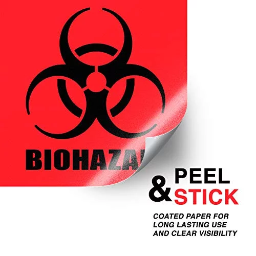 Performore - 4 x 4 Biohazard Stickers, Roll of 250 Warning Labels ...
