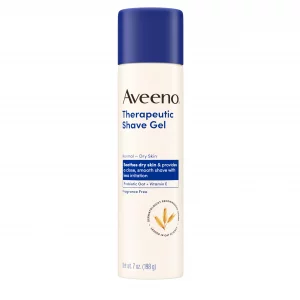 Aveeno Therapeutic Shave Gel with Oat and Vitamin E to Help Prevent Nicks and Cuts, Soothes Dry Skin and Provides a Close, Smooth Shave with Less Irr