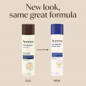 Aveeno Therapeutic Shave Gel with Oat and Vitamin E to Help Prevent Nicks and Cuts, Soothes Dry Skin and Provides a Close, Smooth Shave with Less Irr