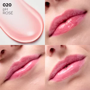 L'Oreal Paris Plump Ambition pH Hyaluron Lip Oil, Color Shifting Lip Tint with 24HR Hydration, Volumizing Shine and Lasting Color, 020 pH Ros