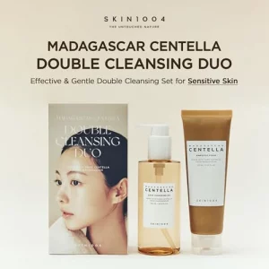 SKIN1004 Centella Double Cleansing Duo, Cleansing Oil 6.76 fl.oz & Ampoule Foam Cleanser 4.23 fl.oz, Korean Gentle Face Cleanser Gift Set, Makeup Rem