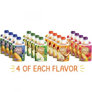 Happy Tot Organics Stage 4 Baby Food Pouches, Gluten Free, Vegan Snack, Fiber & Protein Fruit & Veggie Puree, Fruit & Veggie Variety Pack, 4 Ounce (P