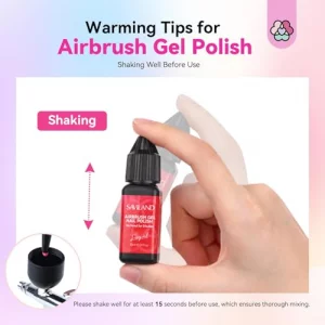 SAVILAND Airbrush Gel Nail Polish Hema-Free: Dilution-Free 12 Vitality Colors Airbrush for Nails Set Non-Acetone with Fine Mist Nail for Spray French
