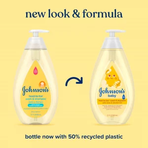 Johnson's Baby Head-To-Toe Baby Wash & Shampoo + Aloe & Vitamin B5, 2-in-1 Bath Wash Gently Cleanses Newborn's Delicate Skin & Hair, Hypoallergenic, 
