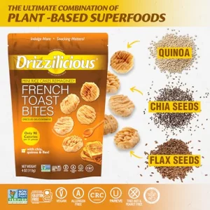 Drizzilicious Mini Flavored Rice Cakes French Toast - Rice Crisps, Healthy Snack for Adults and Kids, Vegan, Gluten Free Snack, Allergen Free, Only 9