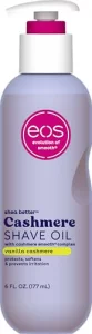 eos Cashmere Shave Oil  Vanilla Cashmere, Moisturizing Shave Oil with Shea Butter & Glycerin, Helps Prevents Irritation & Razor Burn, Vegan, 6 fl oz