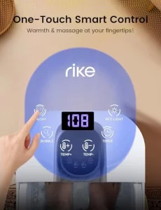 RIKE Collapsible Foot Spa with Fast PTC Heating and Massage, 14 Temp Control Precise Heated Foot Bath, Smart Digital Touch Screen & Ambient Light, 6 