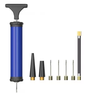 HDNNC Portable Ball Pump, Air Pump, Hand Pump Inflator Kit with 4 Needles 2 Nozzle 1 Extension Hose for Basketball Football Volleyball Soccer - Blue