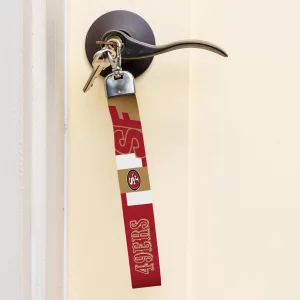 Rico Industries NFL Football San Francisco 49ers Standard Wrist Lanyard Key Chain, Cute Wristlet Strap Keychain Holder for Women Men Car Keys ID Badg