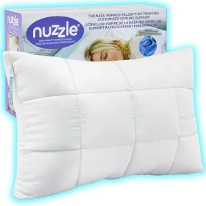 Nuzzle Cooling Adjustable Pillow for Side Sleepers, Luxury Standard Size Bed Pillow Hotel Collection - Best Adjust Height Soft Firm Pillow for Back, 