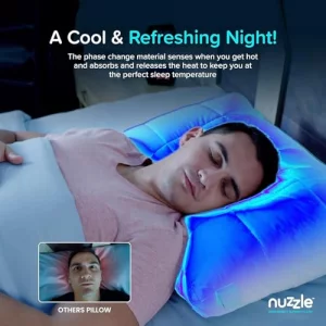 Nuzzle Cooling Adjustable Pillow for Side Sleepers, Luxury Standard Size Bed Pillow Hotel Collection - Best Adjust Height Soft Firm Pillow for Back, 