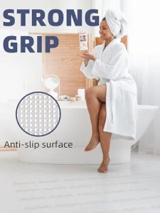Secopad Patented Anti Slip Shower Stickers, Adhesive Decals Safety Strips with Scraper for Bath Tub, Shower Floor, Stairs, 24 Pieces (Clear)