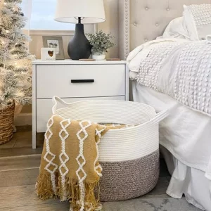 INDRESSME XXXLarge Blanket Basket for Living Room 21.7