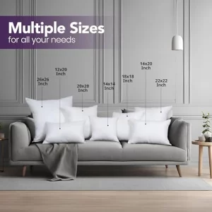 Utopia Bedding 18x18 Pillow Inserts, Set of 2, White  Indoor Decorative Throw Pillows for Bed, Sofa & Couch  Soft, Supportive & Fluffy Cushion Inse