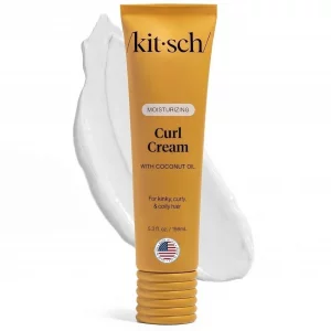Kitsch Moisturizing Curl Cream for Curly Hair  Lightweight Curly Hair Products for Men & Women | Defines Curls, Controls Frizz & Boosts Shine | Hydr