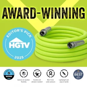 Flexzilla Garden Hose 5/8 in. x 50 ft., Lightweight All-Weather Water Hose, Durable and Flexible, Leak-Free Connections