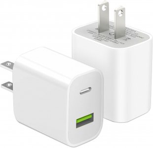 2 Pack USB C Charger Block, Dual Port Type C Wall Charger Fast Charging 20W Power Adapter Cube for iPhone 14/14 Pro/14 Pro Max