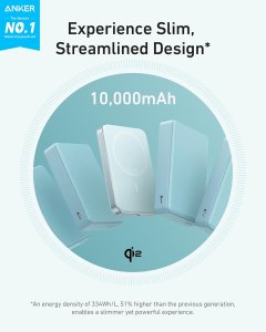 Anker MagGo Power Bank, Ultra-Slim 10,000mAh Magnetic Battery Pack, Qi2 Certified 15W Ultra-Fast MagSafe Compatible Portable Charger
