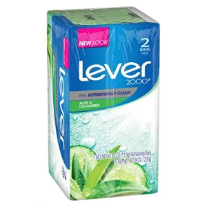 Lever 2000 Bar Soap, Aloe & Cucumber, 4 Ounce (Pack of 2)
