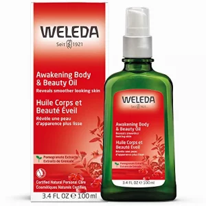 Weleda Awakening Pomegranate Body and Beauty Oil, 3.4 Fluid Ounce, Plant Rich Body and Beauty Oil with Pomegranate Seed, Jojoba and Sesame Oils